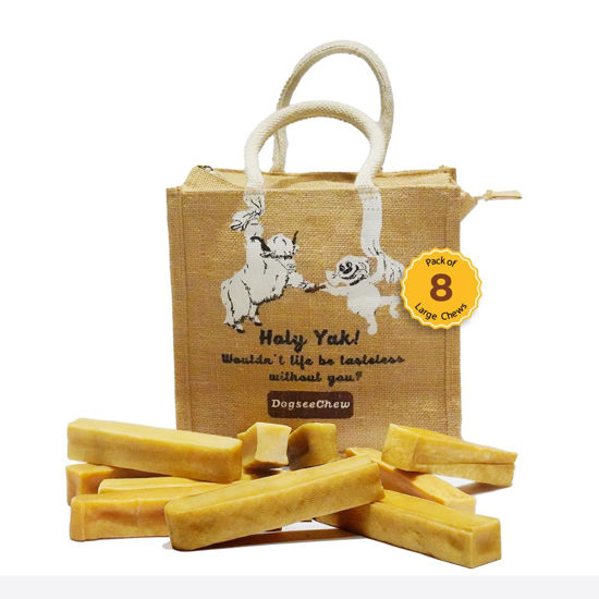 Picture of Dogsee Original Himalayan Yak Milk Dog Chews Value Pack 2lb (Large - 8 Chews) | Great for Oral Hygiene | Fight Plaque & Tartar | Odorless Dental Dog Treats