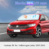 Picture of Sun Shade Sunshade for Volkswagen Jetta Windshield Cover, 4-Layer Front Window Shade Custom fit VW Jetta 2019-2024 2025 Sun Visor 240T Retractable Shade Blocks UV Rays Cooler Car Accessories