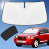 Picture of Sun Shade Sunshade for Jeep Compass Windshield Cover, 4-Layer Front Window Shade Custom fit Compass 2007-2016 Sun Visor 240T Retractable Shade Shield Blocks UV Rays Cooler Car Accessories