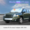 Picture of Sun Shade Sunshade for Jeep Compass Windshield Cover, 4-Layer Front Window Shade Custom fit Compass 2007-2016 Sun Visor 240T Retractable Shade Shield Blocks UV Rays Cooler Car Accessories