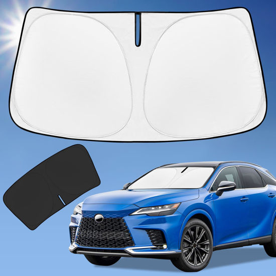 Picture of Sun Shade Sunshade for Lexus RX Windshield Cover, 4-Layer Front Window Shade Custom fit 2023-2024 2025 RX 350, RX 350 F Sport, RX 350L Sun Visor 240T Foldable Shade Blocks UV Rays Car Accessories