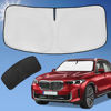 Picture of Sun Shade Sunshade for 2025 BMW X5 Windshield Cover, 4-Layer Front Window Shade Custom fit BMW X5 M Sport xLine SUV 2019-2024 Sun Visor 240T Retractable Shield Shade Blocks UV Rays Car Accessories