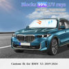 Picture of Sun Shade Sunshade for 2025 BMW X5 Windshield Cover, 4-Layer Front Window Shade Custom fit BMW X5 M Sport xLine SUV 2019-2024 Sun Visor 240T Retractable Shield Shade Blocks UV Rays Car Accessories