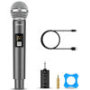 Picture of Bietrun Wireless Microphone, UHF Single Handheld Cordless Dynamic Metal Mic Set with Rechargeable Receiver, 1/4'' Plug Output, for Karaoke, Church, Wedding, Party Singing(98 ft Range)(Auto Connect)