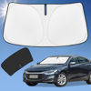 Picture of Sun Shade Sunshade for Chevrolet Malibu Windshield Cover, 4-Layer Front Window Shade Custom fit Chevy Malibu 2016-2024 2025 Sun Visor 240T Retractable Shade Blocks UV Rays Cooler Car Accessories