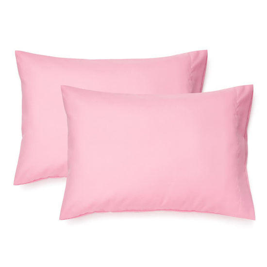 Picture of EXQ Home Toddler Pillowcases 13x18 Travel Pillow Case Set of 2, Small Pillow Case Fits Baby Pillow Sized 12x16, 13x18, Kids Pillowcases 2 Pack Machine Washable with Envelope Closure(Pink)