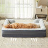 Picture of LEXTRO Orthopedic Dog Beds for Large Dogs,Sofa Dog Bed for Extra Large Dogs, Egg Crate Foam Large Dog Bed with Removable Washable Pillow Cover,Waterproof Dog Couch Bed with Anti-Slip Bottom,PET Bed