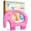 Picture of Cute Baby Gifts for Girls and Baby Shower Gifts - Baby Elefun Teething Toys for Babies Age 0 to 6 Months - 5X Pain Relief Smart Teether, Zero Developmental Delay Pink Silicone Teething Toy for Infants