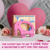 Picture of Cute Baby Gifts for Girls and Baby Shower Gifts - Baby Elefun Teething Toys for Babies Age 0 to 6 Months - 5X Pain Relief Smart Teether, Zero Developmental Delay Pink Silicone Teething Toy for Infants
