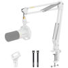 Picture of MAONO Boom Arm Microphone Stand: Adjustable Metal Suspension Mic Boom Arm for Podcasting Gaming Streaming Recording,with Desk Clamp and 3/8" to 5/8" Screw Adapter-Max Load 1KG BA20 White