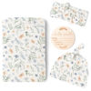 Picture of Konssy Baby Girl Newborn Receiving Blanket with Matching Headband and Beanie Set Baby Swaddle Nursery Swaddle Wrap