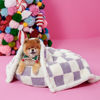 Picture of Lesure Waterproof Puppy Blanket for Small Dogs - Washable Double Sided Dog Blankets with Warm Jacquard Shag and Soft Sherpa Fleece, Pet Cat Blanket for Couch Protection, 3D Textured Cloud, Purple