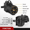 Picture of Nilight 7 Pin Round to 4 Pin 5 Pin Flat Blade Trailer Light Adapter 2 in 1 Trailer Plug 7 Way blade to 4 Way 5 Way Flat Trailer Connector Plug for Trailer Tow Hitch Car RV Boat Truck, 2 Years Warranty