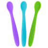 Picture of WeeSprout Silicone Baby Spoons - First Stage Infant Feeding Utensils With Soft-Tip, Bendable Kitchenware for Parent & Self-Feeding, Ultra-Durable, Dishwasher Safe, Travel Case, Set of 3