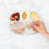 Picture of Bumkins Toddler and Baby Suction Plate, Divided Grip Dish Cover for Babies and Kids, Baby Led Weaning, Feeding Supplies, Store and Label Leftovers, Food Prep Portions, Fits Bumkins Large Tray