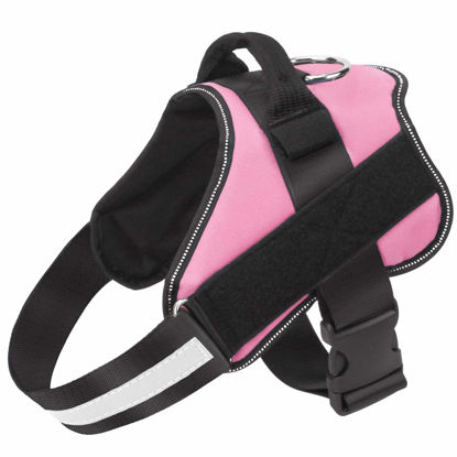 Picture of Bolux Dog Harness, No-Pull Reflective Dog Vest, Breathable Adjustable Pet Harness with Handle for Outdoor Walking - No More Pulling, Tugging or Choking (Pink, S)