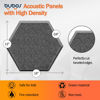 Picture of BUBOS Self adhesive Hexagon Acoustic Panels Sound Absorbing Panels,14 X 13 X 0.4 Inches Soundproof Wall Panels For Recording Studio,Office&Door,12Pack (Dark Grey)