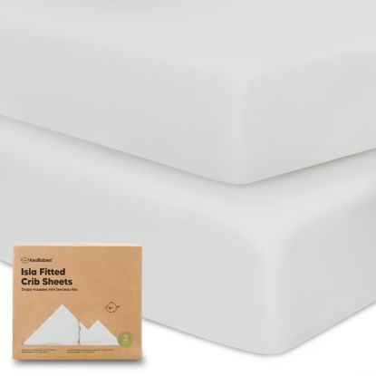 Picture of 2-Pack Crib Sheets for Boys, Girls - Viscose Derived from Bamboo Fitted Crib Sheet, Baby Crib Sheets Neutral, Crib Mattress Sheet, Toddler Bed Sheets, Baby Sheets for Crib Fitted Sheets (French Gray)