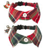Picture of ADOGGYGO Christmas Cat Collars Breakaway with Bow Tie Bell, 2 Pack Red Green Plaid Christmas Kitten Collar with Removable Shirt Collar, Plaid Pet Christmas Collars for Cats Kittens (Christmas)