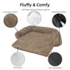 Picture of GGIB Calming Dog Bed Fluffy Plush Dog Mat for Furniture Protector with Removable Washable Cover for Large Medium Small Dogs and Cats (Extra Extra Large, Camel)