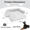 Picture of GGIB Calming Dog Bed Fluffy Plush Dog Mat for Furniture Protector with Removable Washable Cover for Large Medium Small Dogs and Cats (Extra Extra Large, Light Grey)