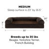 Picture of Furhaven Orthopedic Dog Bed for Medium/Small Dogs w/ Removable Bolsters & Washable Cover, For Dogs Up to 35 lbs - Sherpa & Chenille Sofa - Coffee, Medium