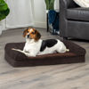 Picture of Furhaven Orthopedic Dog Bed for Medium/Small Dogs w/ Removable Bolsters & Washable Cover, For Dogs Up to 35 lbs - Sherpa & Chenille Sofa - Coffee, Medium