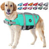 Picture of EMUST Dog Life Jacket, Lightweight Dog Life Vests with Rescue Handle for Small Medium and Large Dogs, Pet Safety Swimsuit Preserver for Swimming Pool Beach Boating, 2XL, Turquoise