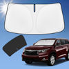 Picture of ZOIBV Compatible with Toyota Highlander 2014-2019 Sun Shade Sunshade Windshield Cover, 4-Layer Front Window Shade Custom Fit Visor 240T Foldable Shade Blocks UV Rays Cooler Car Accessories