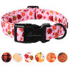 Picture of ARING PET Fall Dog Collar Pink Maple Leaf Rugby Dog Collars, Cotton Lightweight Thanksgiving Turkey Dog Collars Puppy Collar for Small Medium Large Dogs