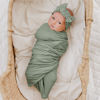 Picture of Konssy Baby Girl Newborn Receiving Blanket with Matching Headband and Beanie Set Baby Swaddle Nursery Swaddle Wrap