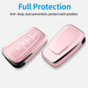 Picture of Tukellen for Toyota Key Fob Cover with Keychain,Special Soft TPU Key Case Protector Compatible with 2018-2024 RAV4 Camry Avalon Corolla Highlander C-HR Prius GT86(only for Keyless go) Chalk Pink