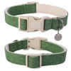 Picture of DOGWONG Cotton Hemp Dog Collar, Heavy-Duty Green Dog Collar Adjustable Soft Natural Fabric Pet Dog Collar Cute Wedding Puppy Necklace for Small Medium Large Dog