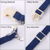 Picture of DOGWONG Cotton Hemp Dog Collar, Heavy-Duty Blue Dog Collar Adjustable Soft Natural Fabric Pet Dog Collar Cute Wedding Puppy Necklace for Small Medium Large Dog