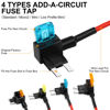 Picture of Cooclensportey 16 Pack 4 Types Fuse Tap, Upgraded 12V Car Add a Circuit Fuse Tap Kit - Standard Mini Micro2 and Low Profile Mini Fuse Taps, ATO ATC ATM APM Fuse Adapter Jumper for Cars Trucks Boats