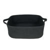 Picture of Woven Cotton Rope Storage Basket with Handles for Organizing Shelves Closet Small Cat Dog Pet Toy Basket Box Bin Decorative Rectangle Baby Nursery basket Gift Basket Empty Black