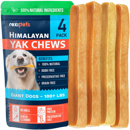 Picture of 100% Natural Yak Cheese Himalayan Made Dog Chews All Breeds - Lactose Free Yak Chews for Small, Medium & Large Dogs - Dental Cleaning Dog Chews Aggressive Chewers - Long Lasting Odor & Gluten Free