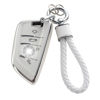 Picture of YO&YOYE for BMW Key Fob Cover with Keychain, Soft TPU Key Case Protection Fit for BMW X1 X2 X3 X5 X6 X7 and Series 1 2 3 4 5 6 7 8