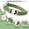 Picture of DOGWONG Airtag Cotton Hemp Dog Collar, Heavy-Duty Dog Collar with Airtag Holder Green Dog Collar Durable Natural Fabric Pet Dog Collar Cute Puppy Necklace for Small Medium Large Dog