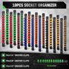 Picture of SWANLAKE Socket Organizer Set 18-Piece, 1/4-Inch x 96 Clips, 3/8-Inch x 90 Clips, 1/2-Inch x 72 Clips, Socket Organizer for Tool Box Drawer, Drive Socket Trays, Socket Holder Clip Rail