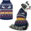 Picture of PUPTECK Christmas Dog Sweaters for Cold Weather, Soft Outfit Warm Winter Coat Knitted Dog Clothes for Small Medium Large Doggies Puppy Indoor Outdoor Walking, Colorful Design, Classic, Navy XL