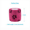Picture of WePet Pet Wrap, Self-Adhesive, Only Sticks to Itself, Non-Woven Tape for Dog Legs, Paws, Wounds, First Aid Cohesive Gauze for Horse, Cat, Bird, Animal, 6 Rolls, 2 Inch, Pawprints B