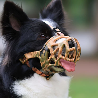 Picture of Dog Muzzle, Breathable Basket Muzzles for Small, Medium, Large and X-Large Dogs, Stop Biting, Barking and Chewing, Best for Aggressive Dogs