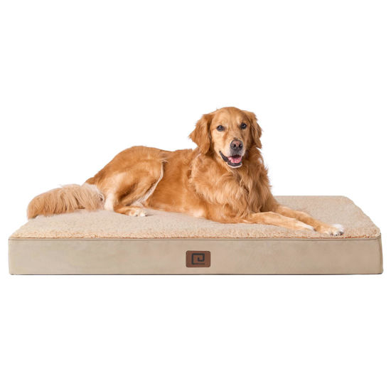 Picture of EHEYCIGA Orthopedic XL Dog Beds for Extra Large Dogs with Removable Washable Cover, Khaki, 44x32
