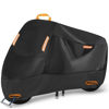 Picture of SECELES 300D Motorcycle Cover Heavy Duty, SECELES All Season Durable Waterproof Motorcycle Cover for Small Bike Scooter Bicycle fit up to 75 inch Motorcycle Motorbike (L: 76" x 37" x 39")