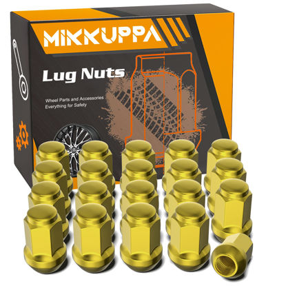 Picture of MIKKUPPA M12x1.5 Gold Lug Nuts - Replacement for 2006-2020 Ford Fusion, 2000-2019 Ford Focus, 2001-2023 Ford Escape Aftermarket Wheel - 20pcs Closed End Lug Nuts
