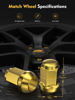 Picture of MIKKUPPA M12x1.5 Gold Lug Nuts - Replacement for 2006-2020 Ford Fusion, 2000-2019 Ford Focus, 2001-2023 Ford Escape Aftermarket Wheel - 20pcs Closed End Lug Nuts