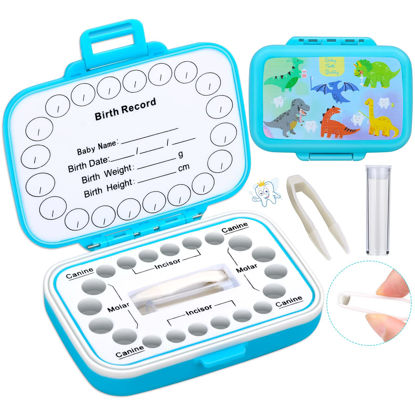 Picture of Caffox Tooth Keepsake Box, Tooth Fairy Box Lost Teeth Holders for Kids, Tooth Saver, First Tooth Container, Baby Teeth Storage for Boys and Girls