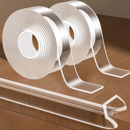 Picture of 2Pack Baby Proofing Edge Protector for Baby,0.8in x 9.84ft,Clear Edge Protector Strip Sharp Edge Wrap Cover Tape,Corner Bumpers for Furniture,Crib Rail Covers for Teething