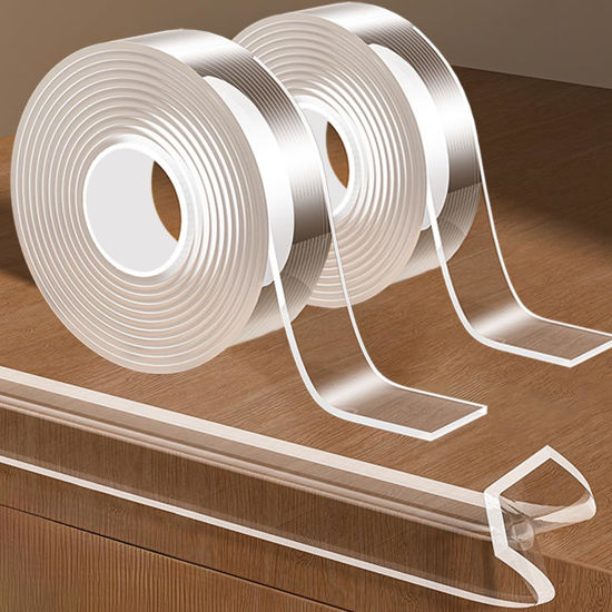 Picture of 2Pack Baby Proofing Edge Protector for Baby,0.8in x 9.84ft,Clear Edge Protector Strip Sharp Edge Wrap Cover Tape,Corner Bumpers for Furniture,Crib Rail Covers for Teething